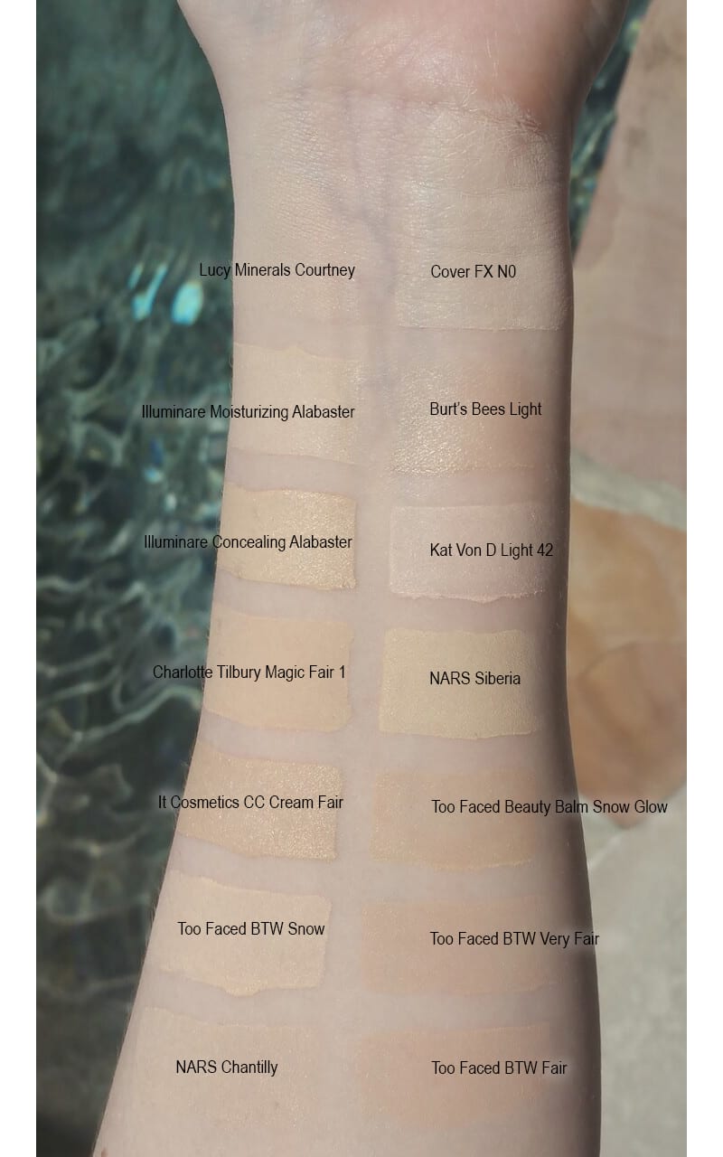 foundation swatches pale skin cruelty makeup fair phyrra foundations swatch colors lipstick beauty ending problems common bloglovin