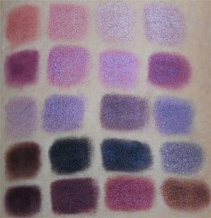 MAC Purples, Plums and Pinks Eyeshadow swatches