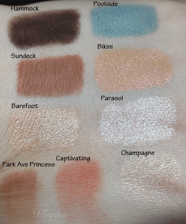 Aqualillies for tarte Amazonian clay waterproof eye and cheek palette swatches