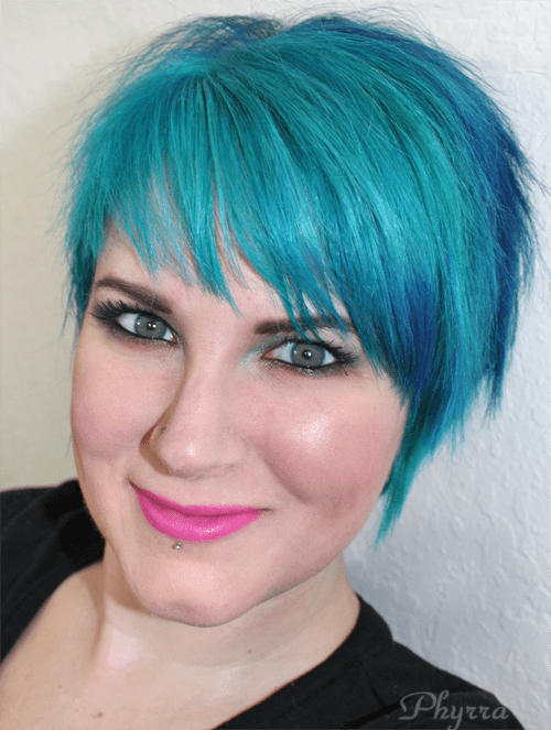 Manic Panic Atomic Turquoise Amplified Cream and After Midnight Blue styled