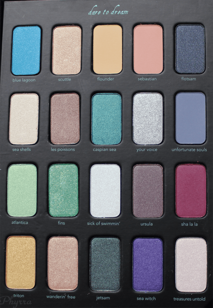 Sephora Disney Ariel Storylook Palette Vol. 3 Eyeshadows in the Palette