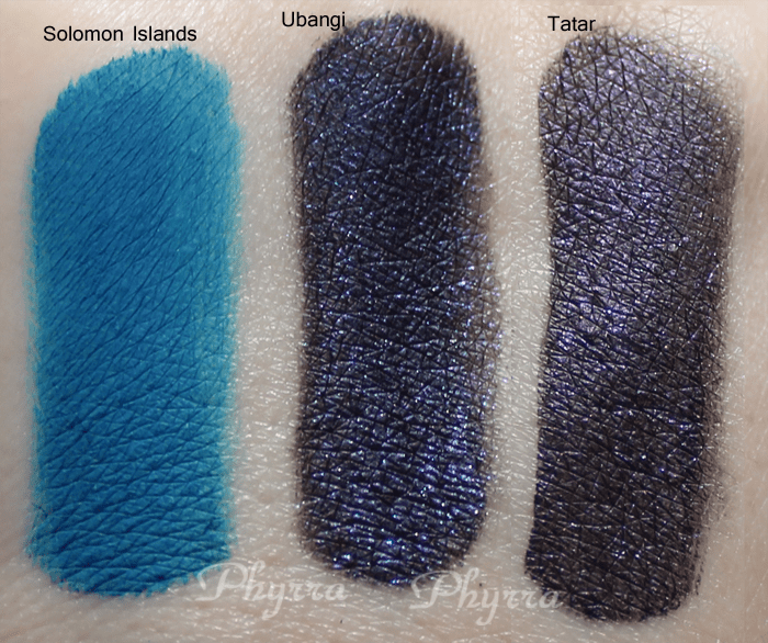 NARS Eye Paints Review, Swatches, Ubangi, Tatar, Solomon Islands