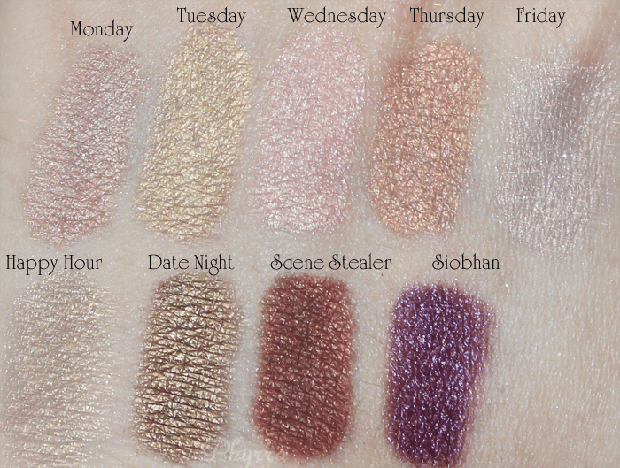 Silk Naturals, Monday, Tuesday, Wednesday, Thursday, Friday, Happy Hour, Date Night, Scene Stealer, Siobhan, Swatches, Review