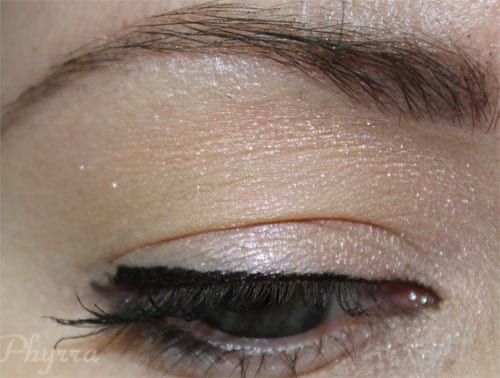 beige with pink sparkle eye makeup