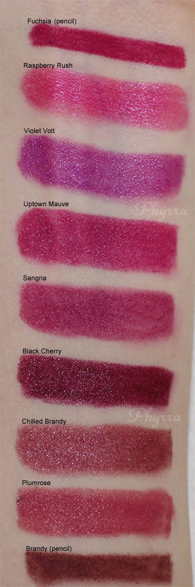 Milani Color Statement Lipsticks and Lipliners in Plums and Berries Review & Swatches