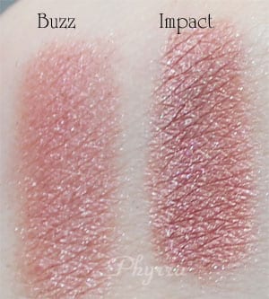 Urban Decay Buzz vs. Silk Naturals Impact Clone Dupe Swatches Review