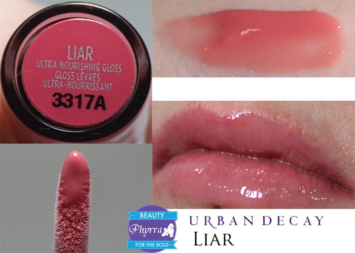 Urban Decay Naked Ultra Nourishing Lipgloss Liar Swatch Review