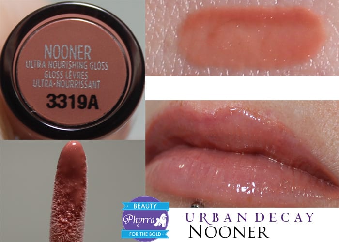 Urban Decay Naked Ultra Nourishing Lipgloss Nooner Swatch Review