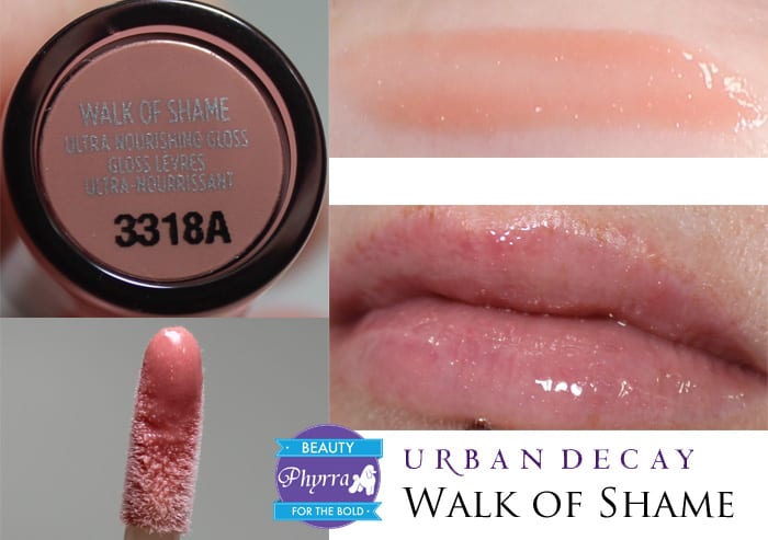 Urban Decay Naked Ultra Nourishing Lipgloss Walk of Shame Swatch Review
