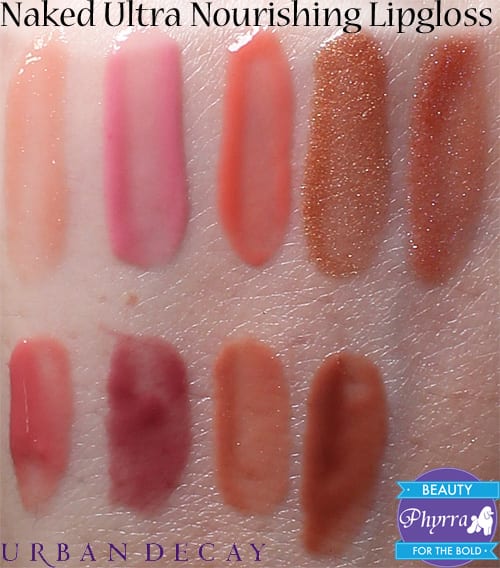 Urban Decay Naked Ultra Nourishing Lipglosses Swatches Review