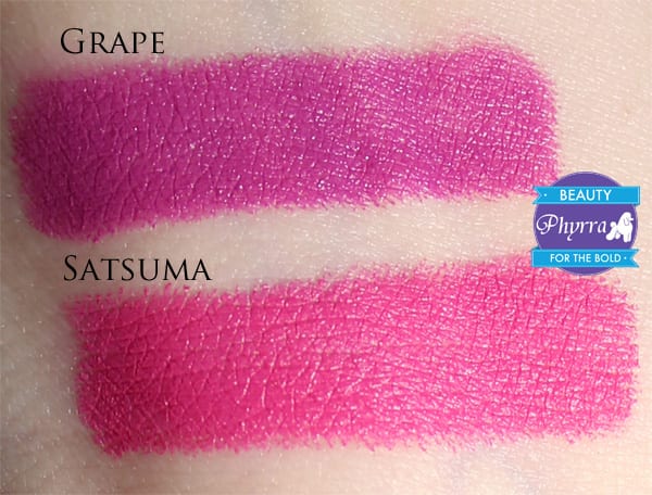 Bite Beauty Matte Crème Lip Crayons Grape Satsuma Swatches