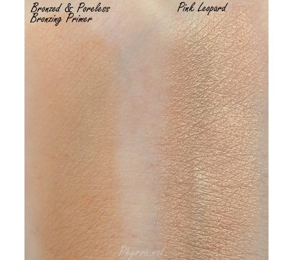 Too Faced Pink Leopard and Bronzed and Poreless Bronzer Swatches