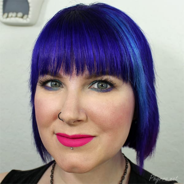 Purple and teal blue makeup