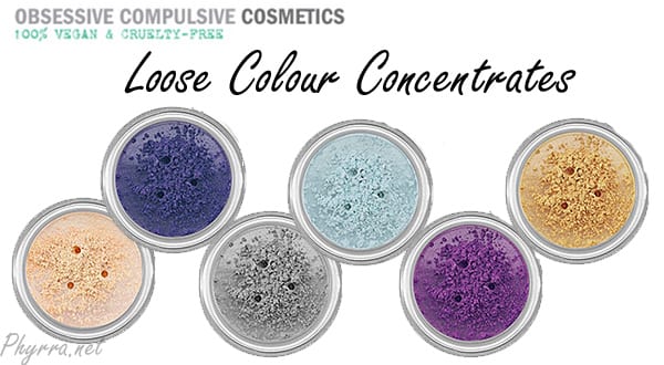 Obsessive Compulsive Cosmetics Loose Colour Concentrates Swatches Review