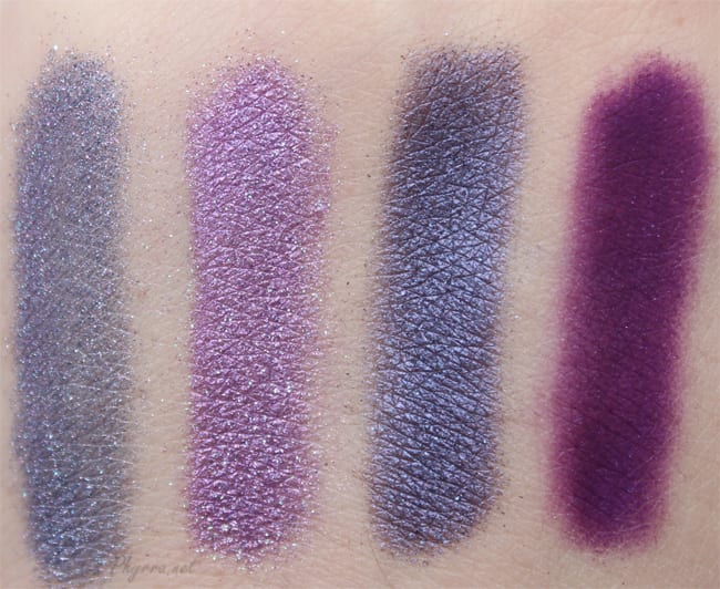 Sugarpill Weekender, Hysteric, Elemental Chaos, Poison Plum, Swatches