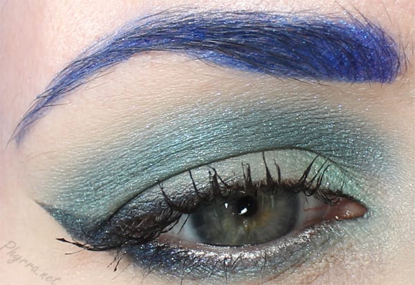 Glamour Doll Eyes Buyer's Remorse, Mermaid's Plumage, Celestial Crow, Grandiloquent look, Sugarpill Hellatronic and Velocity brows