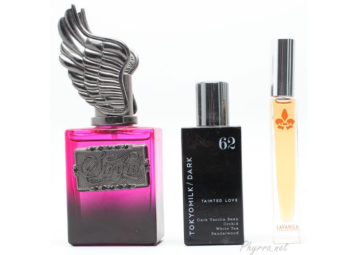 Tru Fragrances Sinful, TokyoMilk Dark Tainted Love and Lavanilla Vanilla Summer