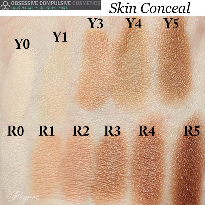 Obsessive Compulsive Cosmetics Skin Conceal Review swatches