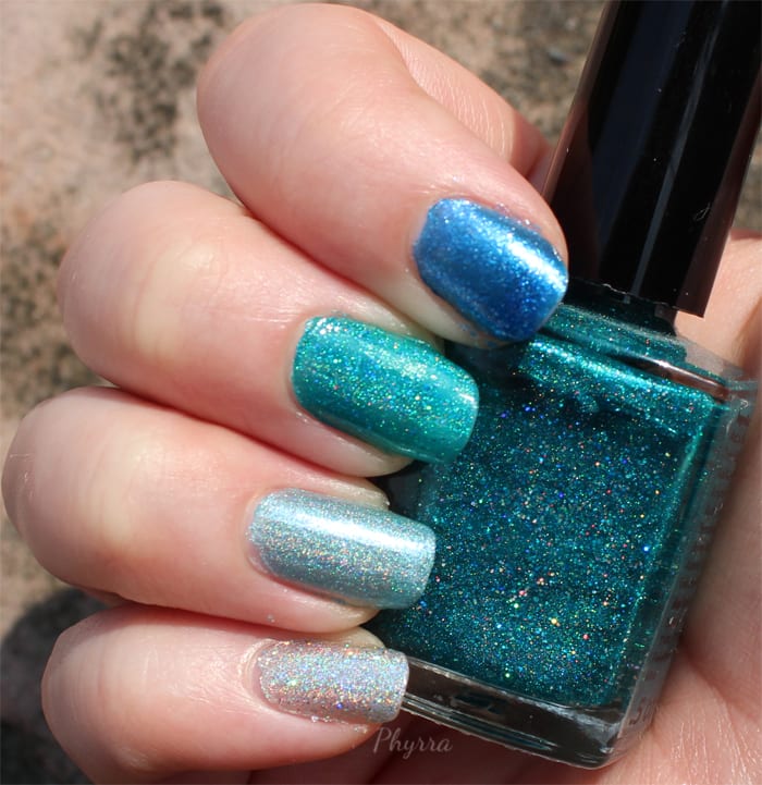 Literary Lacquers Teal Ombré Mani