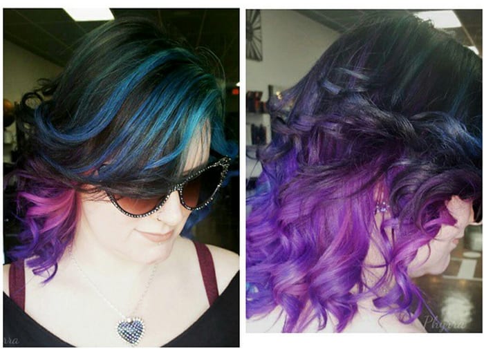 Teal Orchid Violet Hair