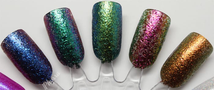 KBShimmer Moody Hues - Look on the Nightside - She's Beyond Kelp! - Take the Punny & Run - Pros & Bronze swatch