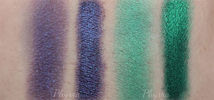 Kat Von D Metal Crush Eyeshadow Swatches in Danzig and Iggy