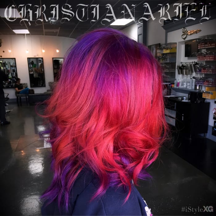Strobe Hair - purple, pink red - by Christian Ariel