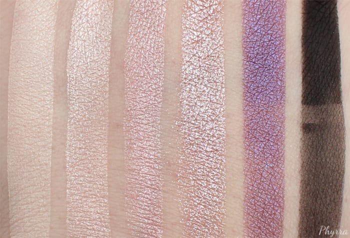 Too Faced Stardust Vegas Nay Chandelier, #Selfie, Pink Pearl, The Strip, Follow Me, Sin City swatches