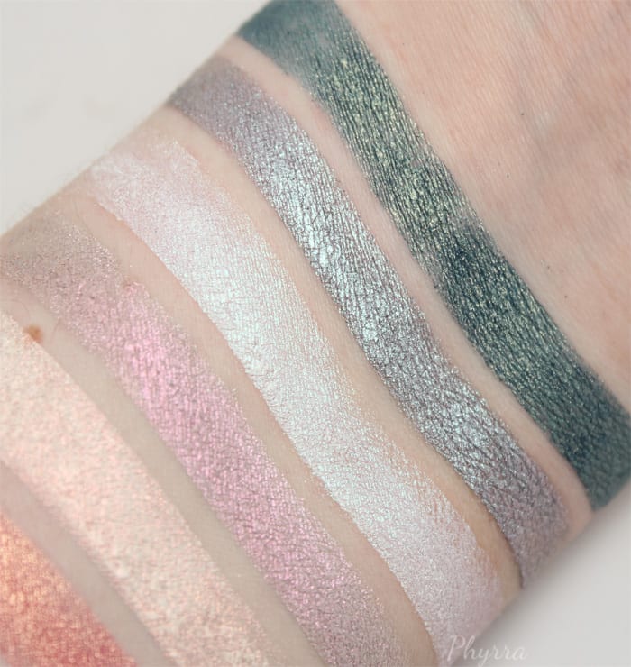 Makeup Geek Duochrome Pigment swatches
