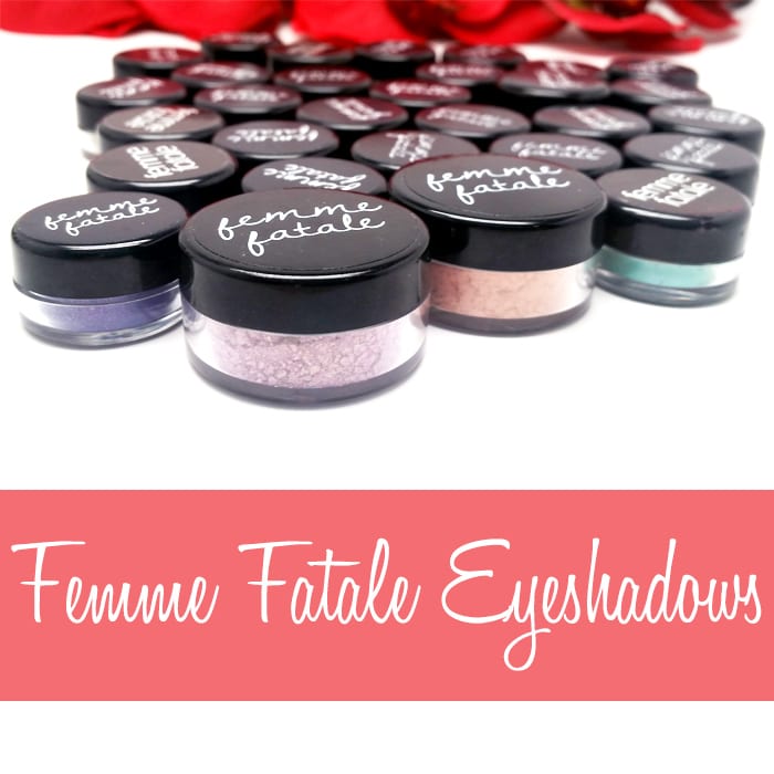 Femme Fatale Eyeshadows and Blushes swatched on pale skin