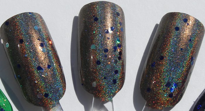 KBShimmer Coal in One topped with Oh Holo Night mani