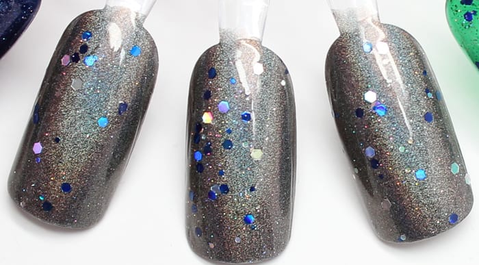 KBShimmer Coal in One topped with Oh Holo Night mani