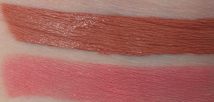 Too Faced Love Hangover and Nude swatches