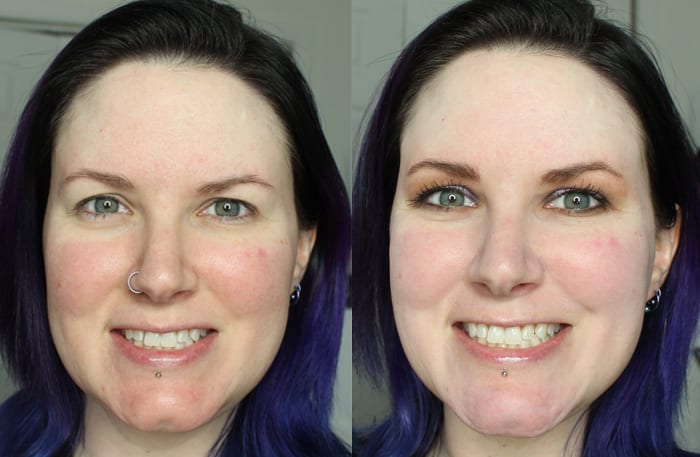 Before and After with Hourglass Veil Mineral Primer