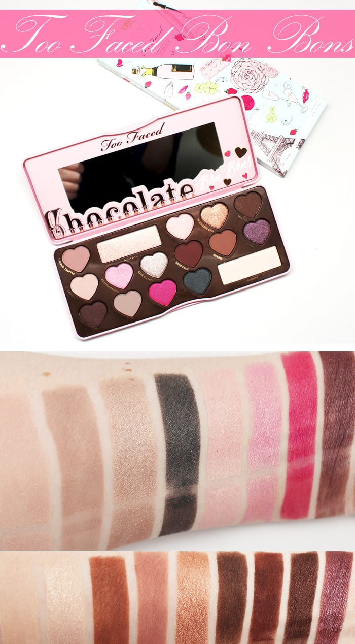 too faced chocolate bar palette swatches