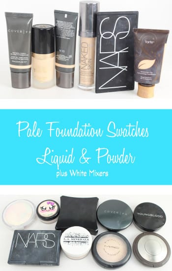 Pale Liquid and Powder Foundation Swatches - Pale Girl Beauty