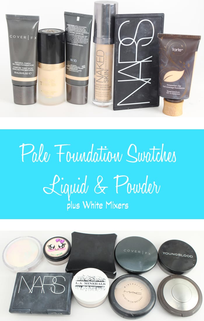 Cruelty Free and Vegan Pale Liquid and Powder Foundation Swatches, plus White Mixers - Phyrra.net