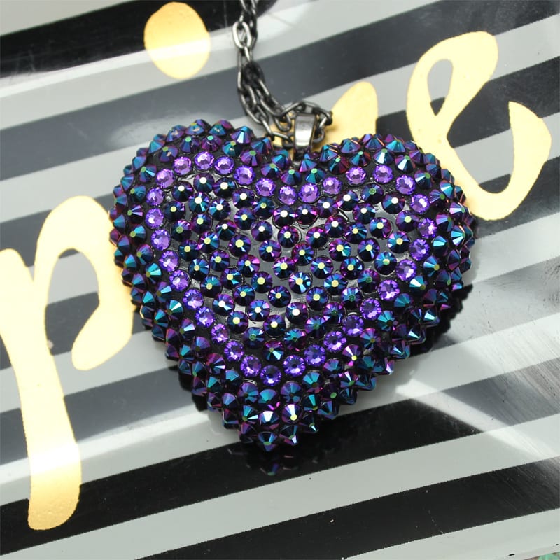 Bunny Paige Pavèd Heart Necklaces - Edgy Alternative Vegan Fashion