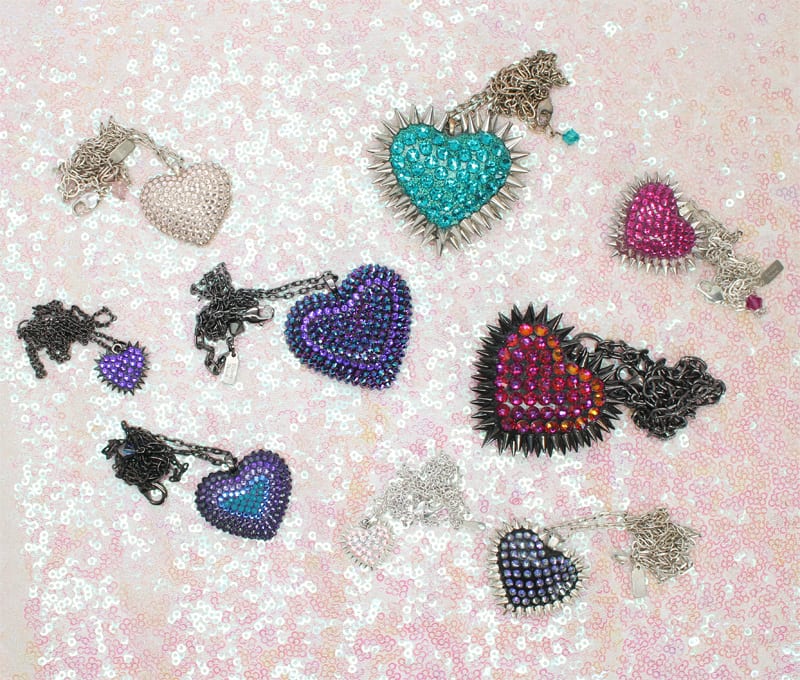 Bunny Paige Pavèd Heart Necklaces