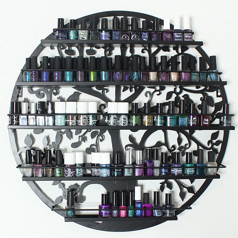 Gothic Black Tree Wall Mount Nail Polish Organizer