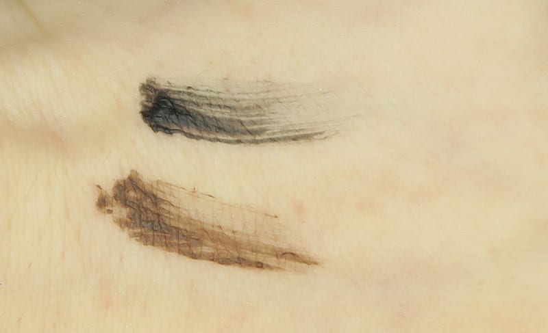 Glossier Boy Brow Review Swatches Black and Brown