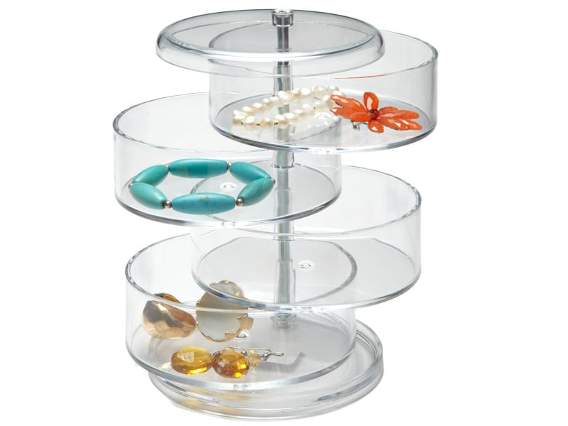 Swivel Acrylic Organizer for pony tail holders, bobby pins, barettes, cotton balls, q-tips, etc