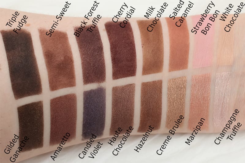 Too Faced Chocolate Palettes Comparisons - Original Chocolate Bar Palette Swatches