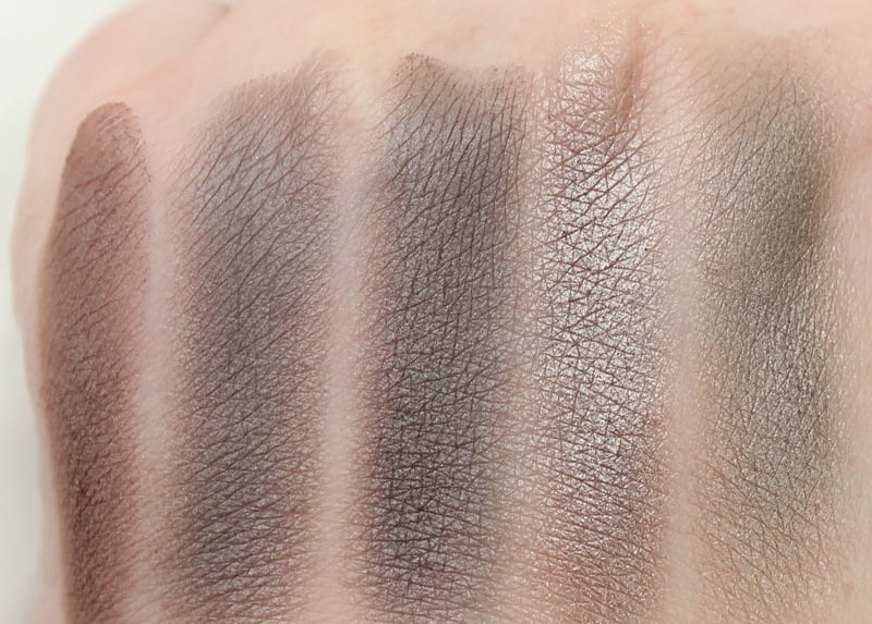 Urban Decay Bust - Desperation - Mirror - Mushroom - Pistol swatches