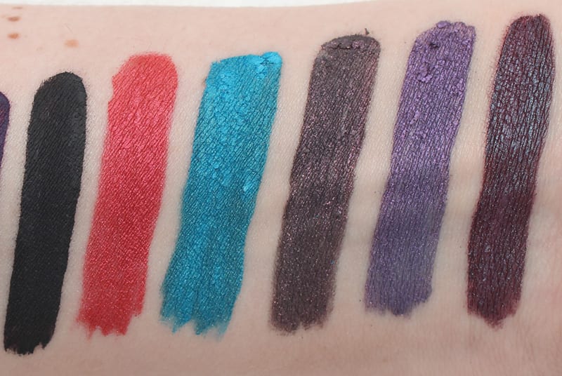 Fyrinnae Matte Liquid Lipstick Swatches in Interstellar - Volcanic - Sinister - Phantasma - Black Arts - Wizardry