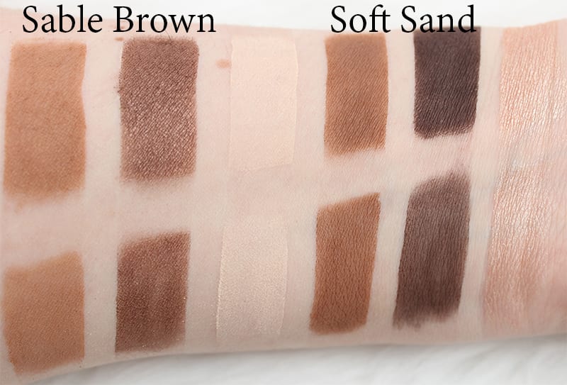 Honest Beauty Sable Brown and Soft Sand Comparison Swatches