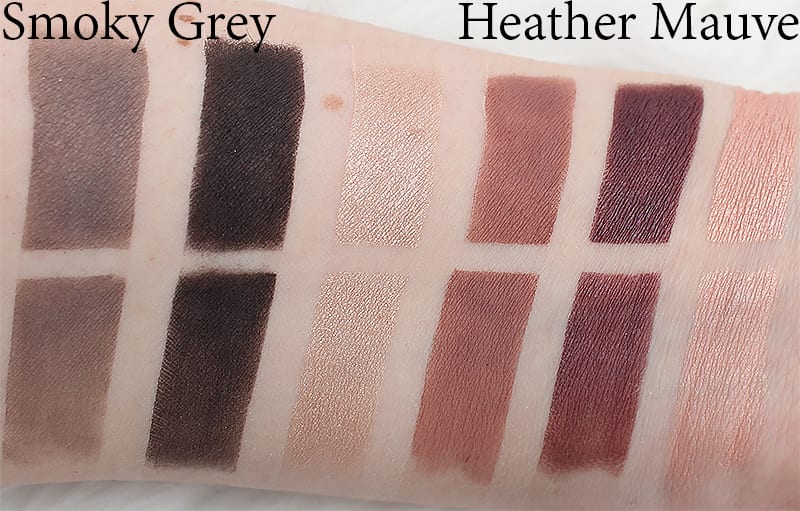 Honest Beauty Smoky Grey and Heather Mauve Trio Swatches Review Looks