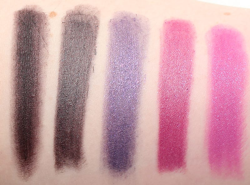 Morgana Cryptoria Lipsticks Swatches in Morticia - Bellatrix - Darkwave - Nyx - Troll Repellant