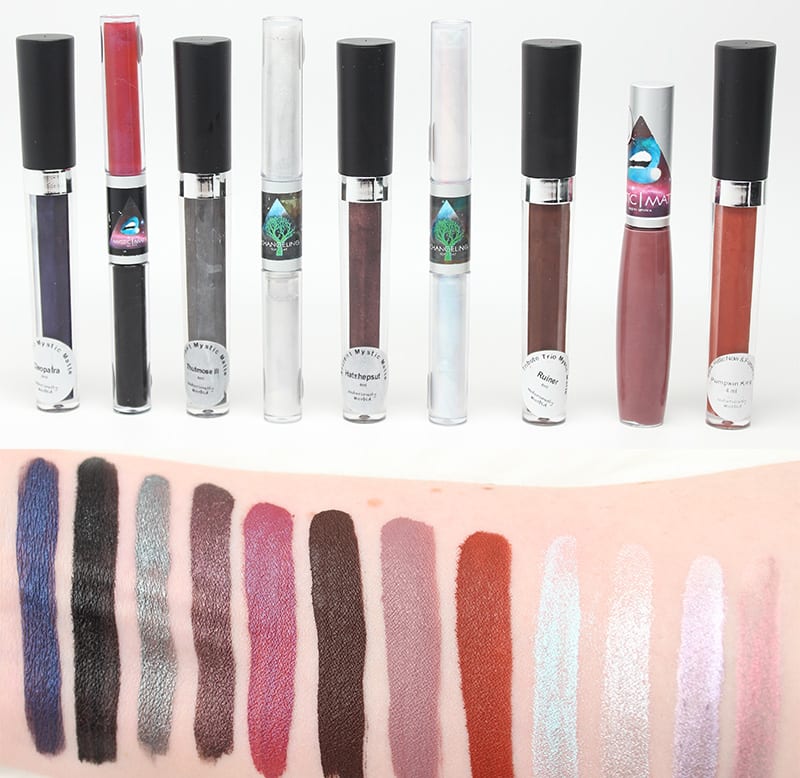 Notoriously Morbid Liquid Lipsticks Swatches in Cleopatra - Rune - Thutmose III - Hatshepsut - Sorceress - Ruiner - Tarot - Siren - Lycan - Wendigo - Kitsune