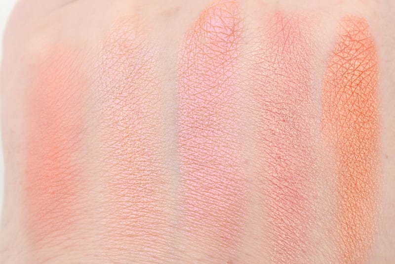 Urban Decay Reflection - Duchess - Fireball - Free Love - Paradox Swatches